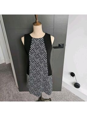 Soft Works Elegant Black and White Patterned Dress